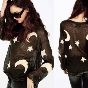 Wildfox White Label Moon 🌙 & Stars ⭐️ Sweater